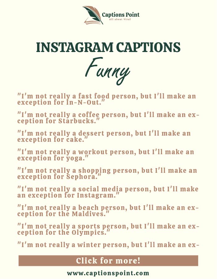 Funny nature captions for Instagram