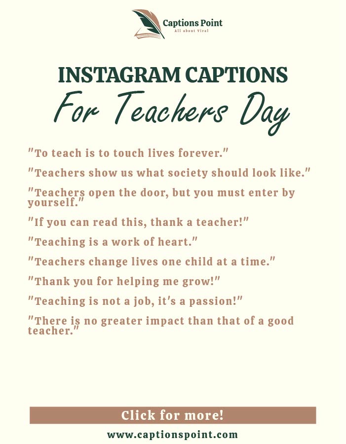Good Teachers Day Captions For Instagram