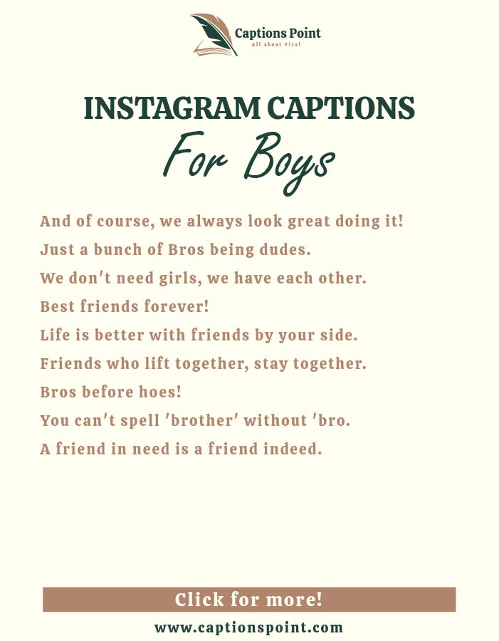 Short Boys Caption For Instagram