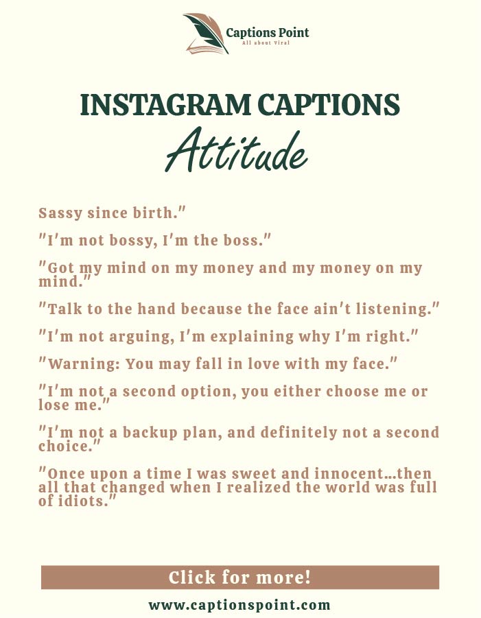 Short Instagram captions attitude