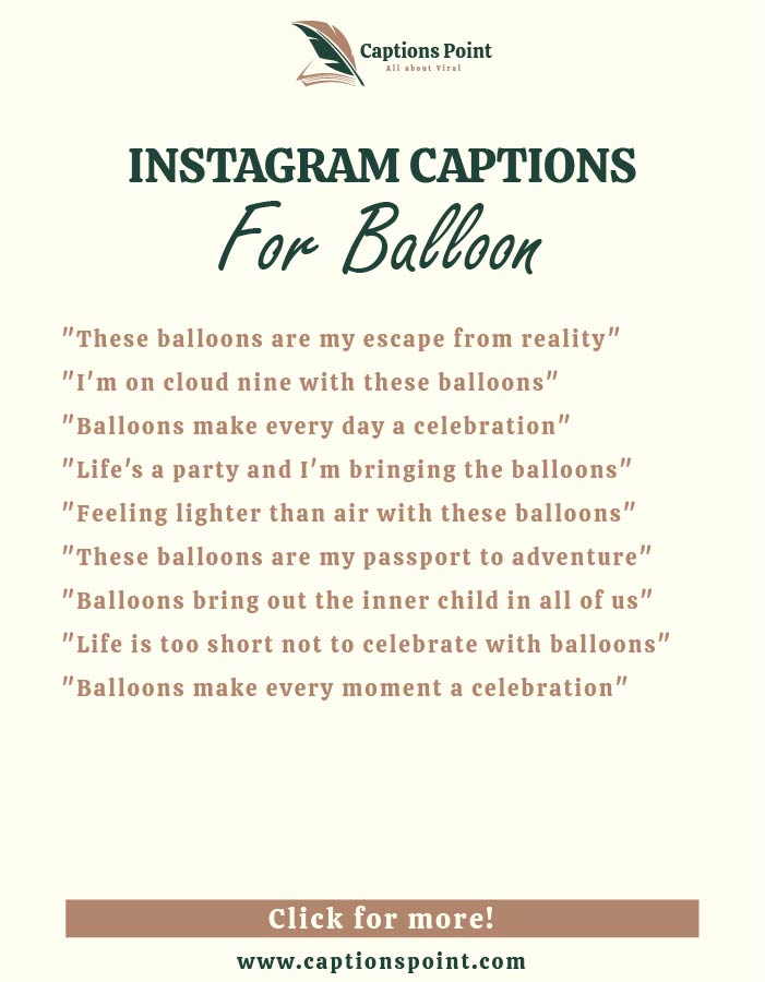 Balloons Instagram captions