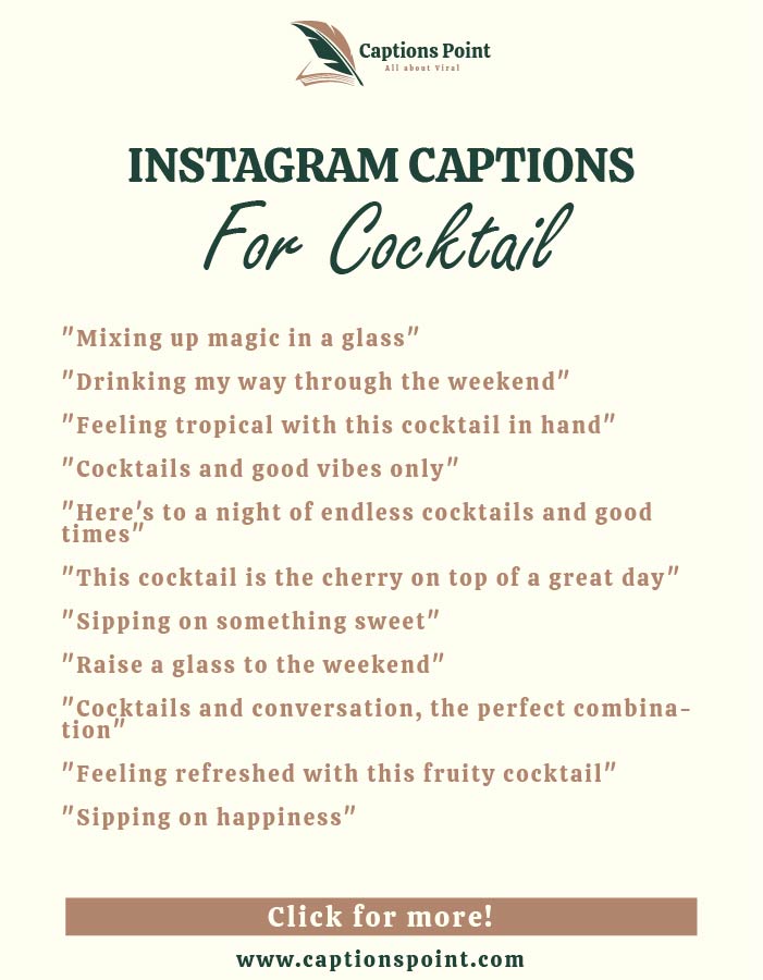 Best Cocktail Captions For Instagram