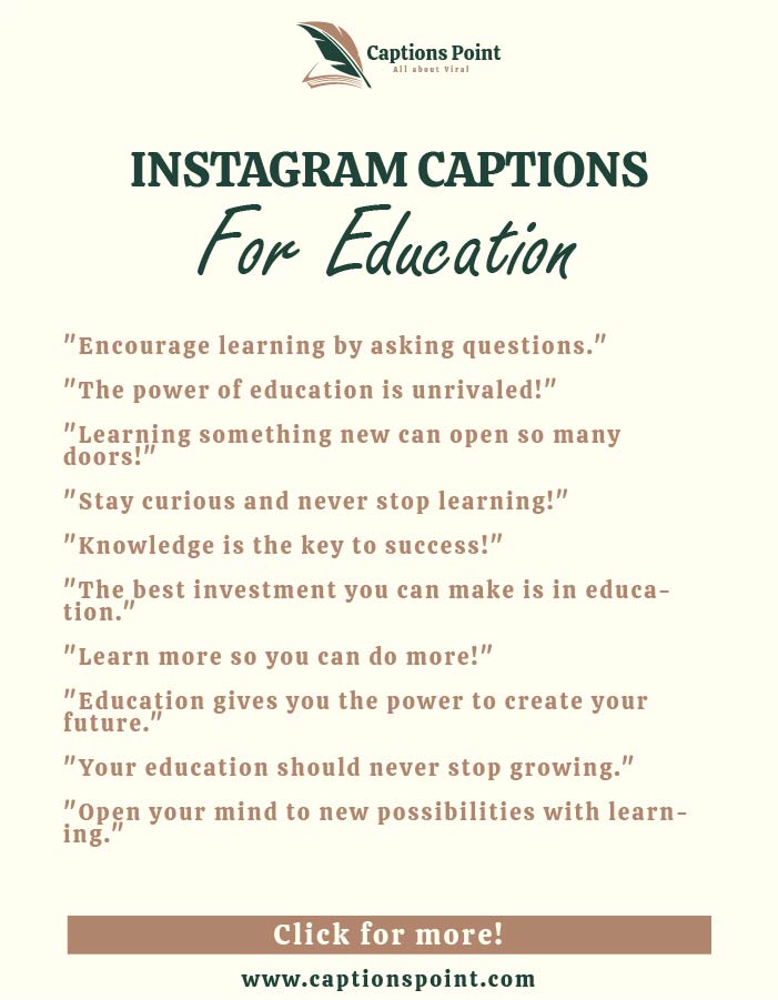 Best Education Captions For Instagram