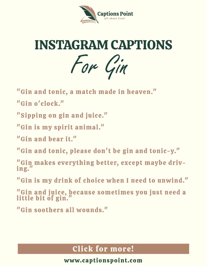 Best Gin Captions for Instagram