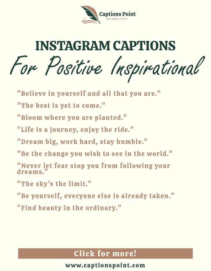 Best Inspirational Short Captions For Instagram