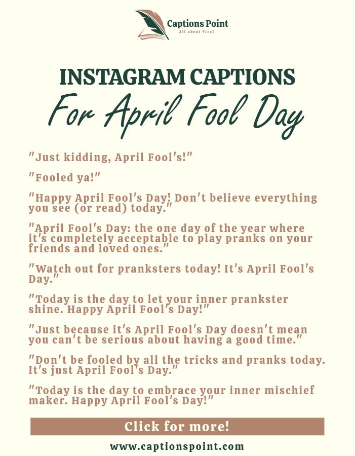 Best Instagram caption for April fool day