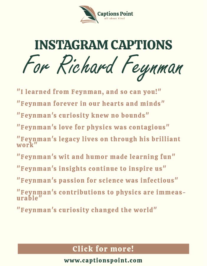 Best Instagram caption for Richard Feynman