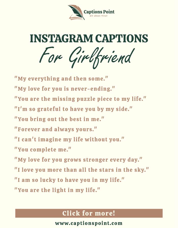 Best Instagram caption for girlfriend
