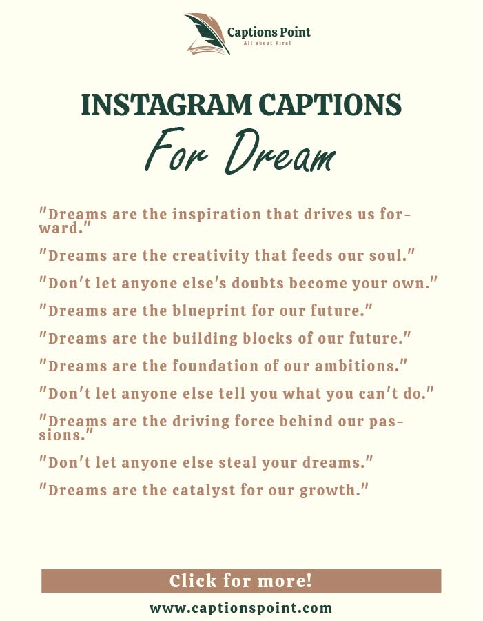 Best dream captions for instagram