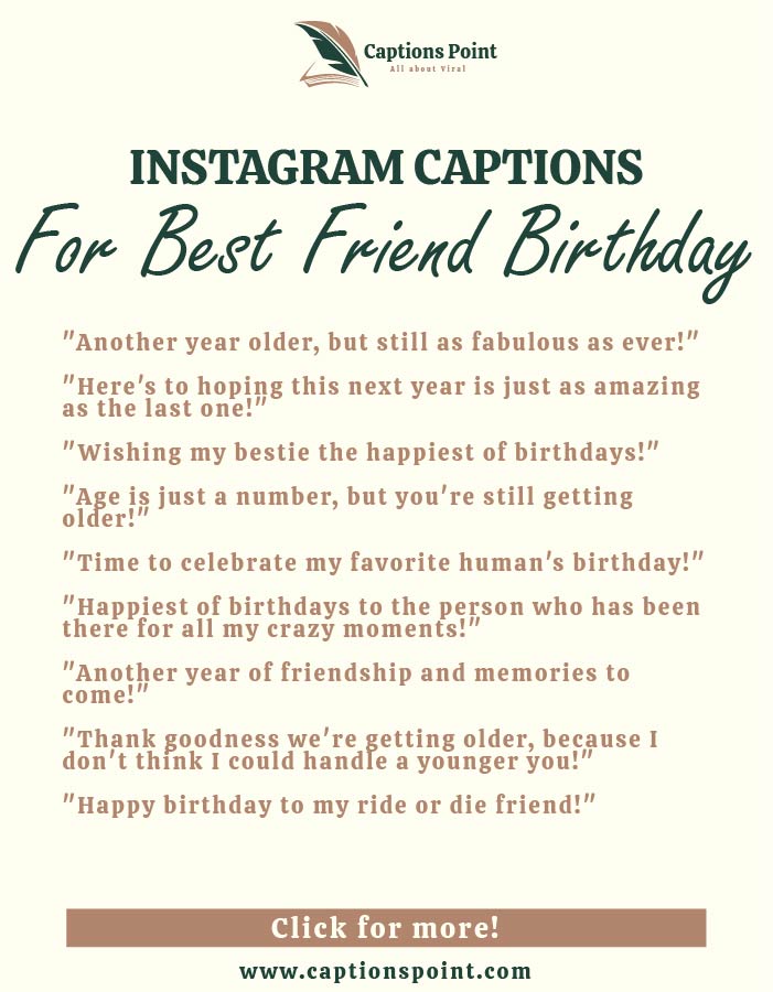 Best friend birthday captions for Instagram
