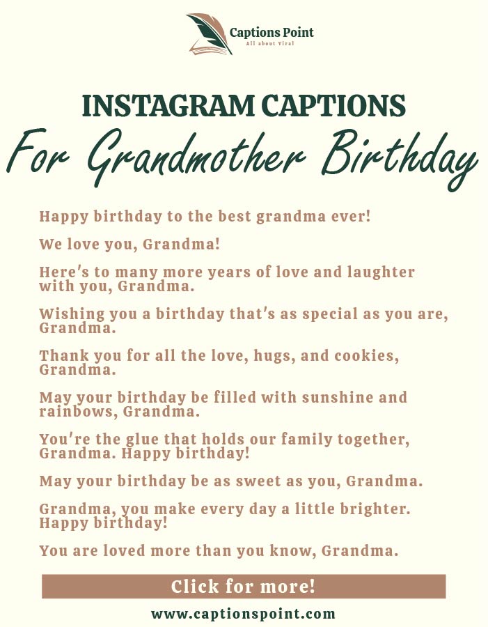 Caption for grandmother birthday