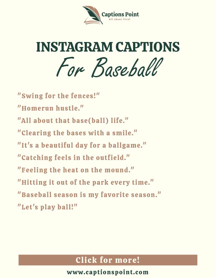 Catchy Baseball Captions For Instagram