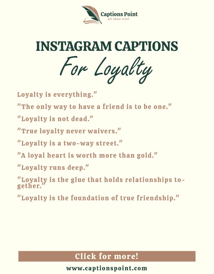 Catchy Loyalty Captions For Instagram