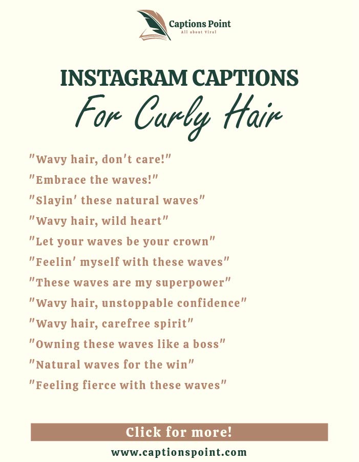 Cute curly hair Instagram captions