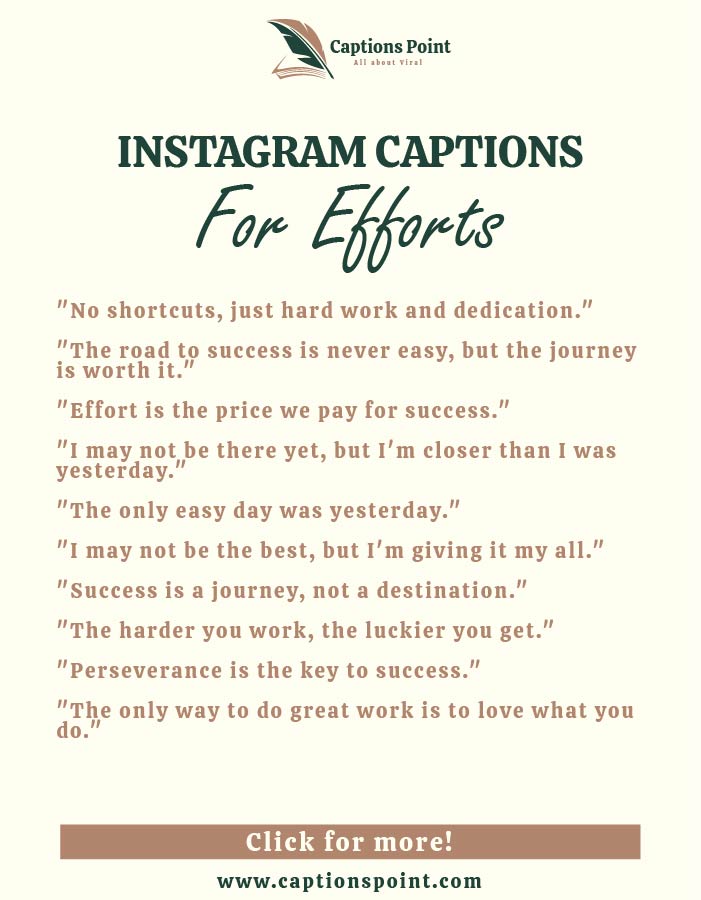 Efforts Captions For Instagram Messages