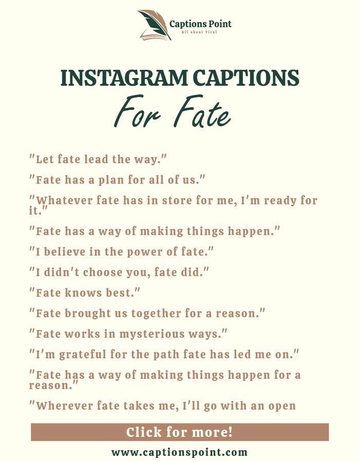 Fate Captions for Instagram Messages