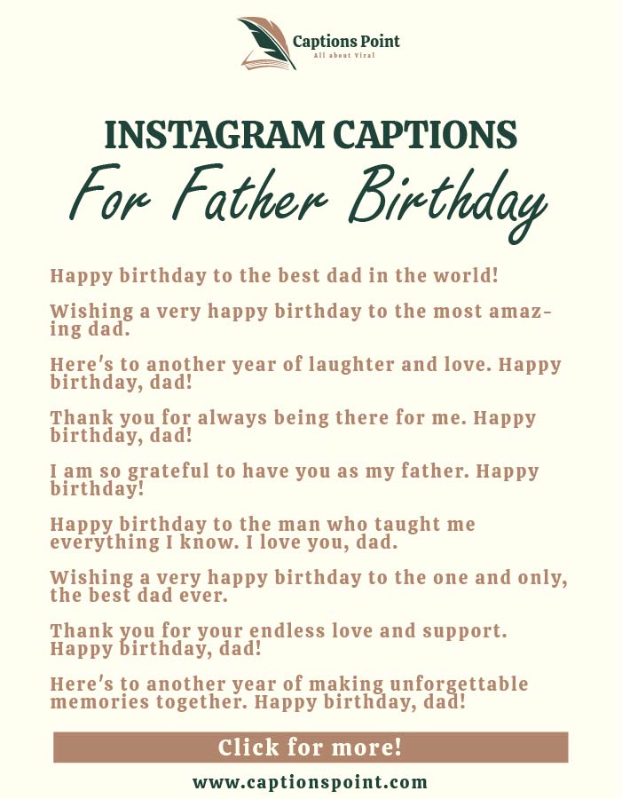 Father birthday caption