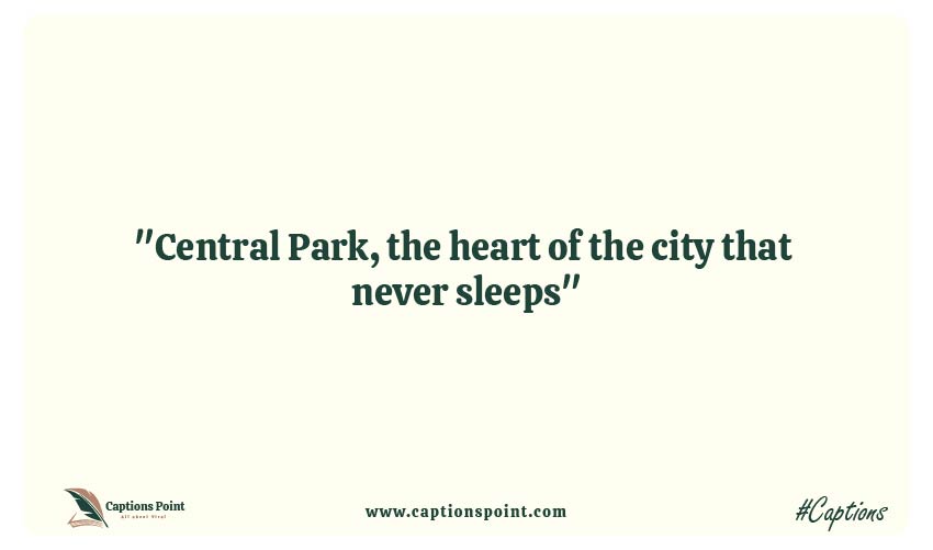 Good Central Park Captions For Instagram