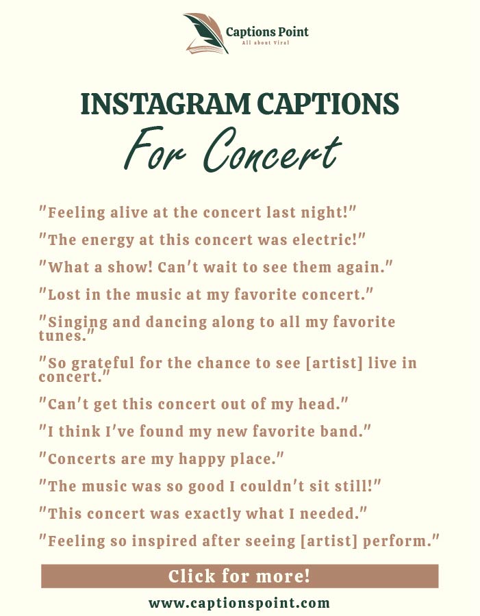 Good Instagram caption for concert