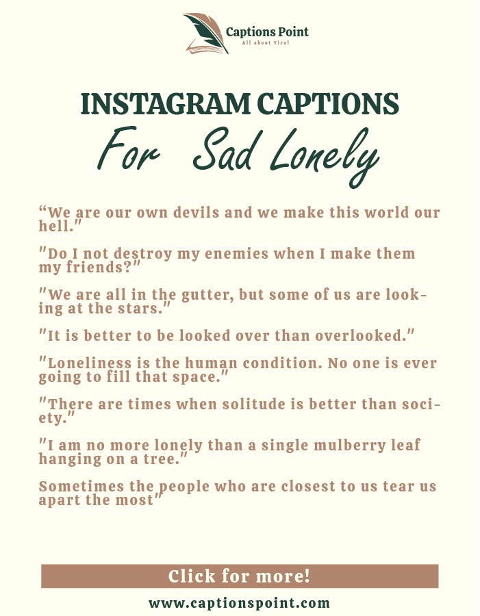 Good Lonely Captions for Instagram