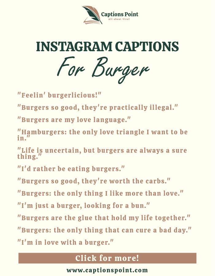 Good Instagram captions for burger