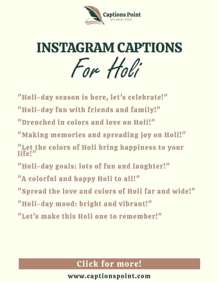 Holi Instagram caption