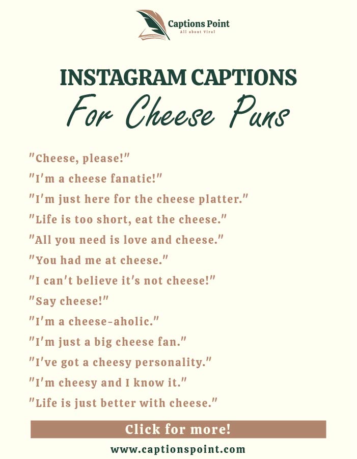 Instagram caption for Cheese Puns