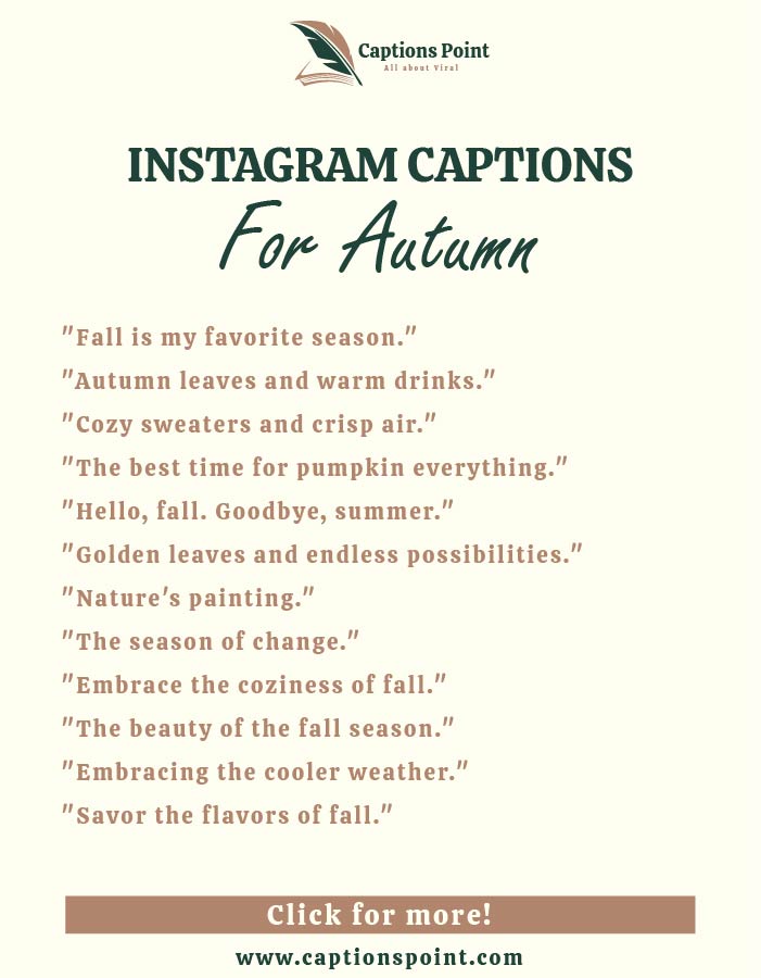 Instagram caption for autumn