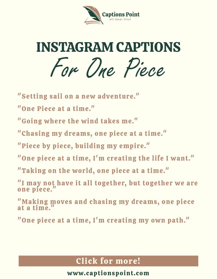 Instagram caption for one piece