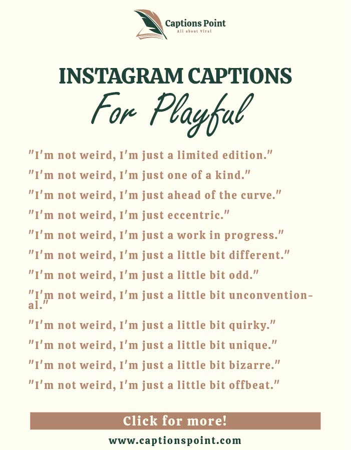 Instagram caption for playful