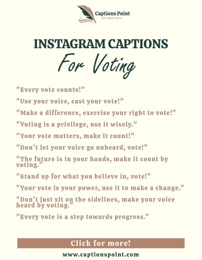 Instagram caption for voting