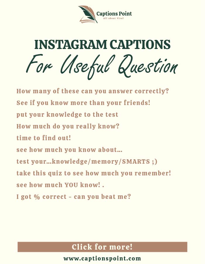 Instagram caption questions
