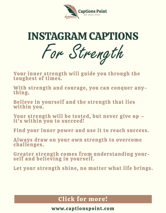 Instagram captions about strenth