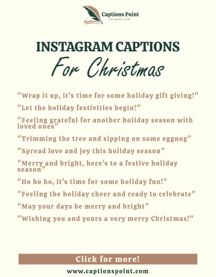 Instagram captions for Christmas vacation