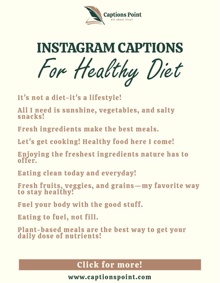 Instagram captions for healthy food