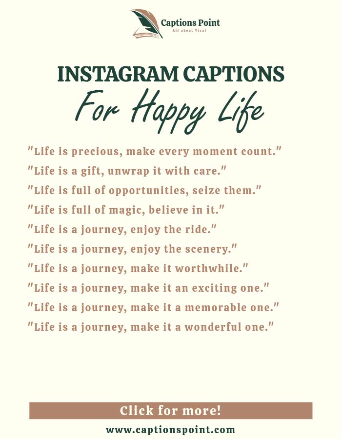 Instagram captions for life
