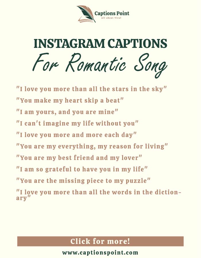 Instagram captions for romantic song lyrics