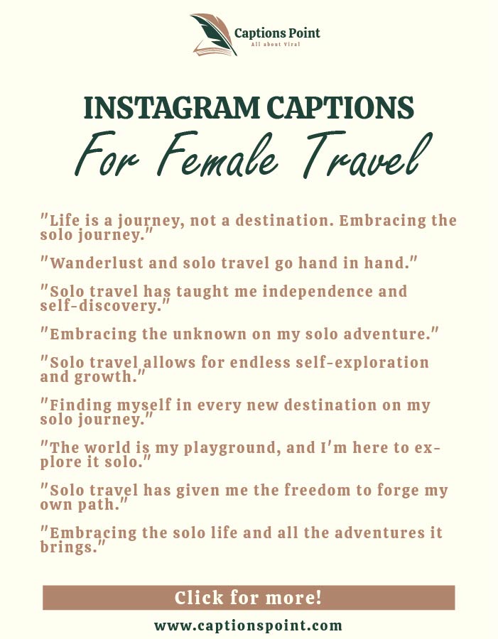 Instagram captions for solo female travel