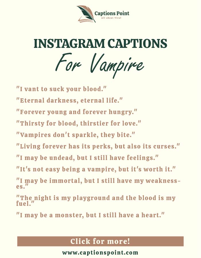 Instagram captions for vampire