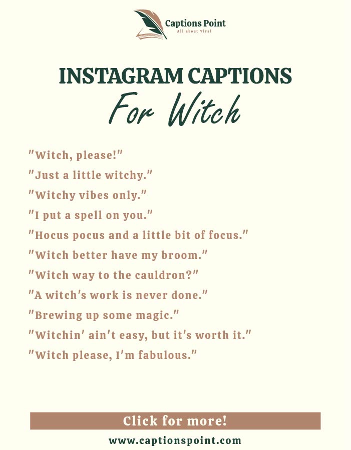 Instagram captions for witch