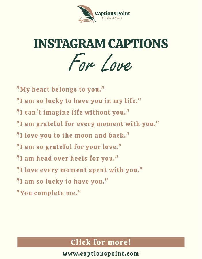 Love captions for Instagram for couples