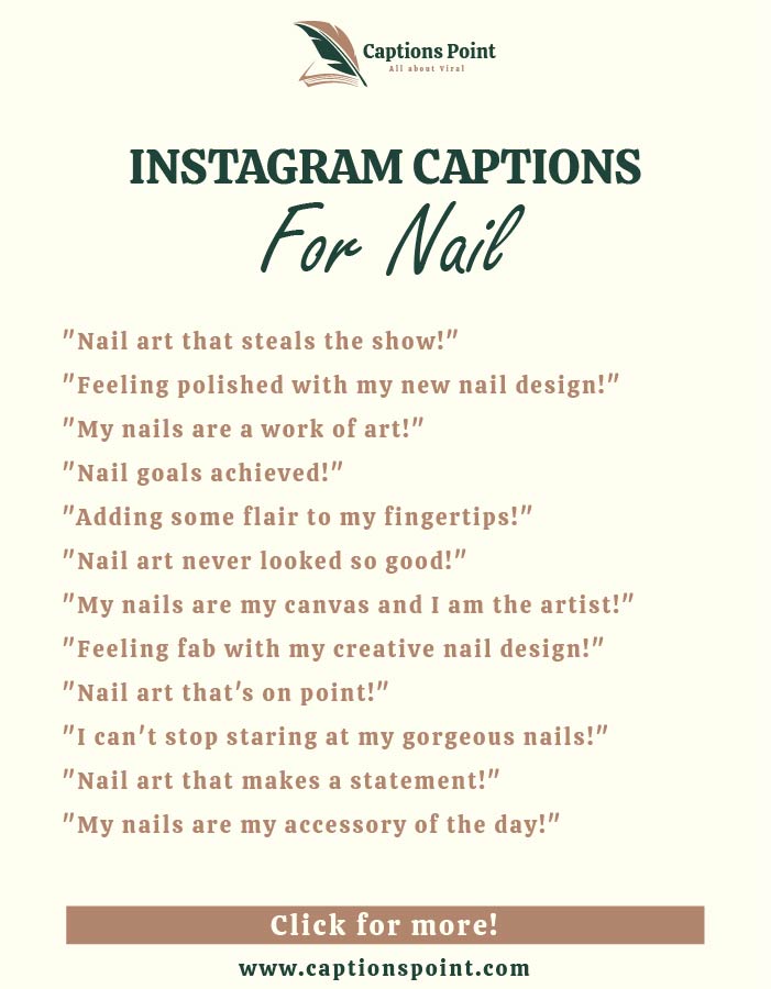 Nail art captions for Instagram