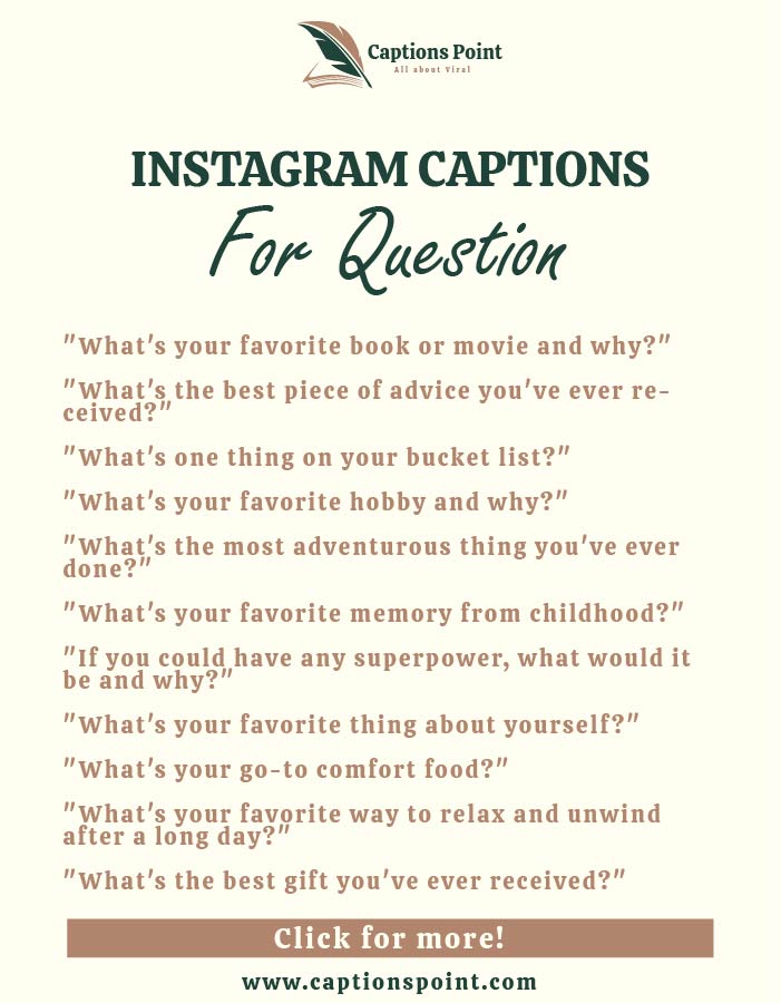 Question captions for Instagram post