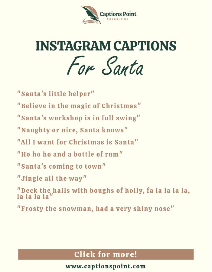 Santa Claus captions for Instagram