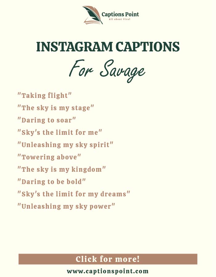 Savage sky captions for Instagram