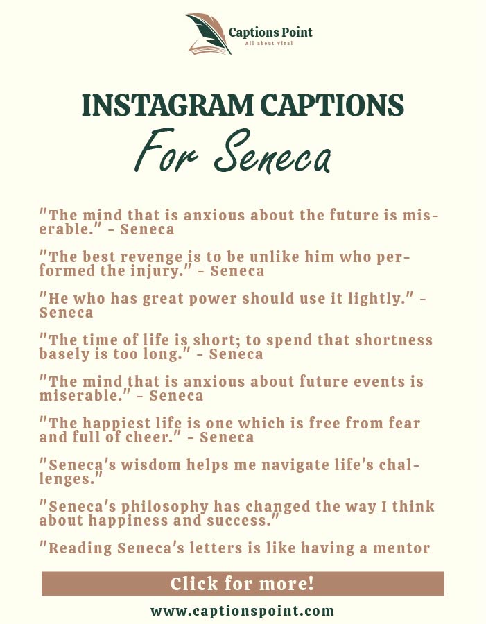 Seneca Instagram caption