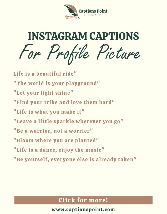 Short Captions for Profile Picture Instagram