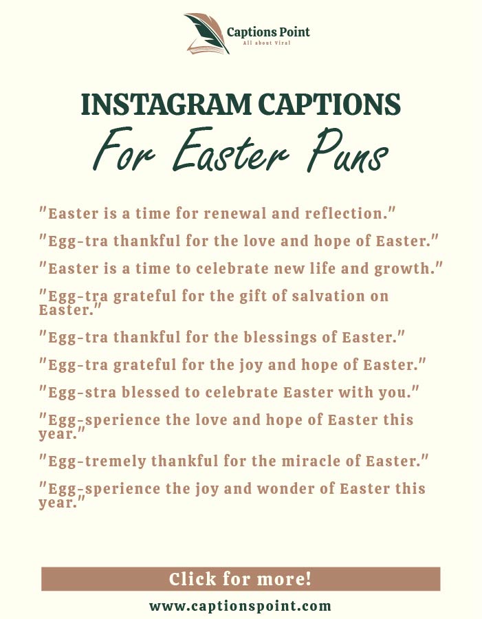 Short Easter Puns Captions For Instagram