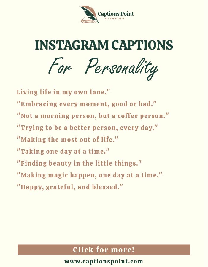 Short Personality Captions For Instagram