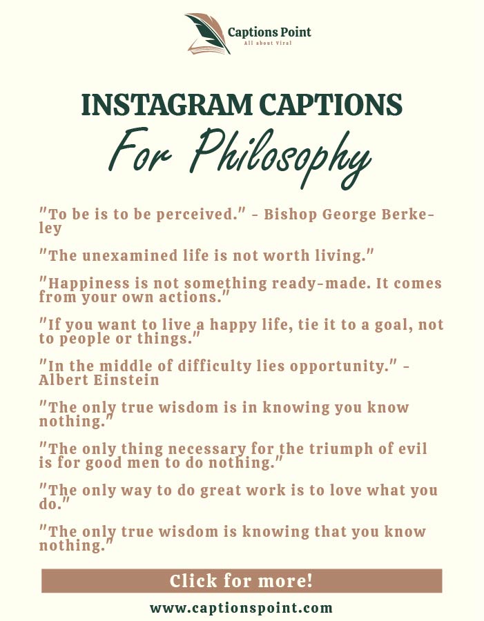 Short Philosophy Captions For Instagram